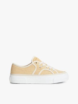 Tommy Hilfiger Contrast Piping Canvas Platform Trainers