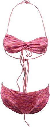 Liviana Conti Two-Tone Fuchsia And Pink Bandeau Bikini With Tie Closure
