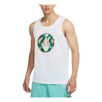 Nike Jordan Mens Air Jordan SS22 Logo Pattern Printing Sports Vest White DQ5878-100
