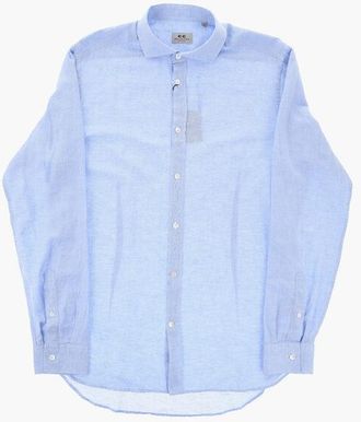 Corneliani CC COLLECTION Linen-Blend Shirt with French Collar size 42