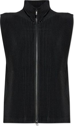 Issey Miyake Vests, male, Black, Size: M Pleated Vest