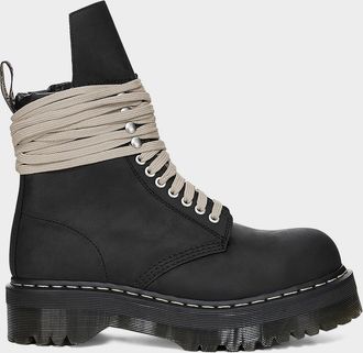 Rick Owens x Dr. Martens Quad Sole Steel Toe Leather Ankle Boots