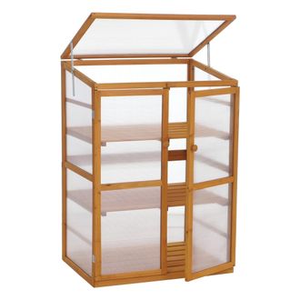 Hhg [nunca Usado] Invernadero Hhg-068, Invernadero De Cultivo, Semillero, Con Ventana Ajustable, De Madera, Con Certificaci&oacute;n Mvg, 110 X 76 X 57 Cm, Color