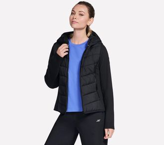Skechers Funktionsjacke SKECHERS SKECHERS PERFORMANCE ELITE HOODED JACKET, Damen, Gr. XXL, schwarz, Obermaterial: 100% Polyester, Jacken Funktionsjacke