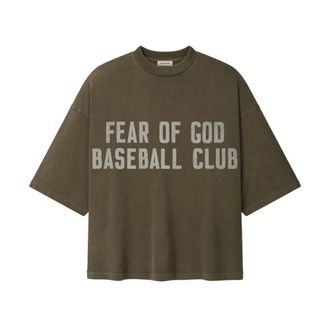 Fear of God T-Shirts, male, Brown, Size: L Baseball Club Tee