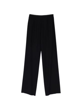 Emporio Armani Straight-Leg Cady Trousers - Black