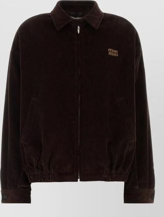 Miu Miu corduroy jacket buttoned cuffs elasticated hem