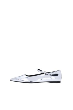 Yosi Samra Womens Camille Mary Jane Flat In Silver
