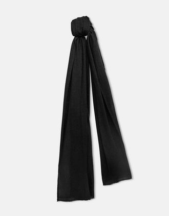 James Lakeland Womens Black 2-ply Cashmere Scarf