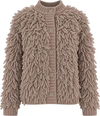Liu Jo Zachte Gebreide Jas - Dames - Vesten - Beige - M - Wol - Truien & Vesten