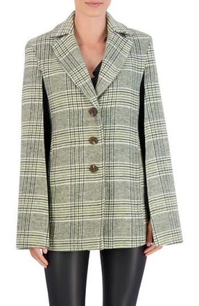 Ookie & Lala Plaid Cape Jacket in Olive/White at Nordstrom Rack, Size X-Small