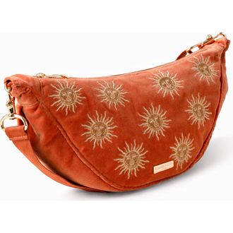 Elizabeth Scarlett Sun Goddess Velvet Crossbody in Rust at Nordstrom