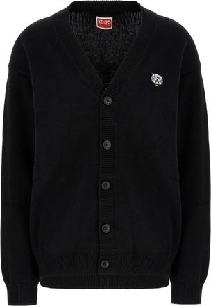 Kenzo Happy Tiger Cardigan - Heren - Vesten - Zwart - L - Katoen - Truien & Vesten
