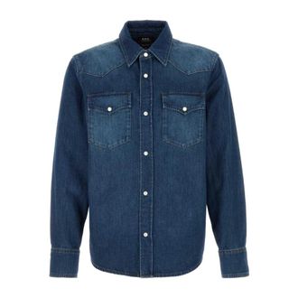 A.P.C. Denim Western Shirt - Heren - Spijkeroverhemden - Blauw - L - Denim - Overhemden