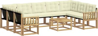 vidaXL Conjunto De Sof&aacute;s De Exterior 10 Uds. Blanco Y Crema Vidaxl