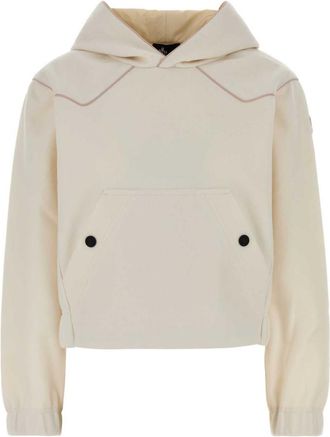 Moncler White Solid Hood Sweater