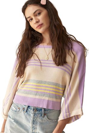 Azura Exchange Gestreepte Brei Pulier Sweater