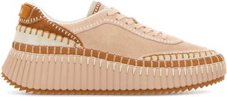 Chlo&eacute; Pink Suede Nama Sneakers
