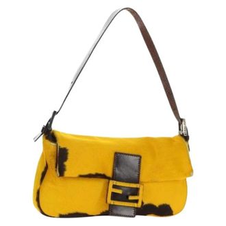 Fendi Pre-owned Vintage Schoudertas - Dames - Pre-owned - Geel - Maat: ONE Size Leer