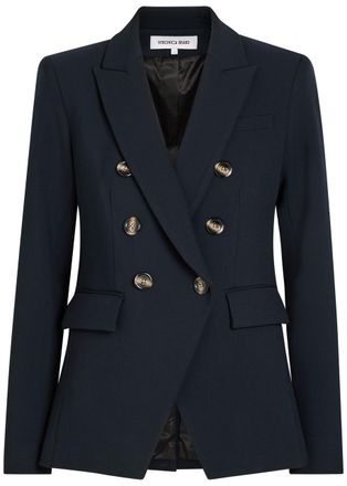 Veronica Beard Miller Dickey Horn Crepe Blazer - Navy - 14 (UK18 / Xxl)