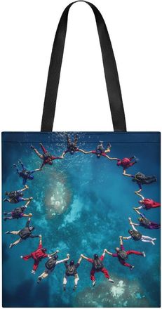 Generic Teamwork Skydiving Ring Tote Bag for Women Men Shoulder Bags Purses Pouch Handbags