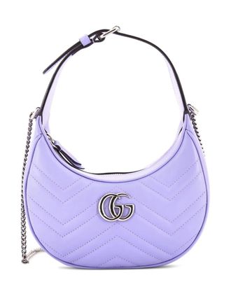 Gucci GG Marmont Half Moon Matelasse Leather Mini hobo bag - Purple