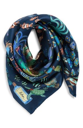 Echo Lost at Sea Silk Scarf in Navy at Nordstrom