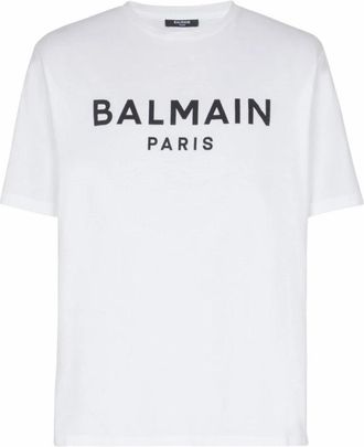 Balmain T-shirt met Paris-print - Heren - T-shirts - Wit - S - Katoen - Tops
