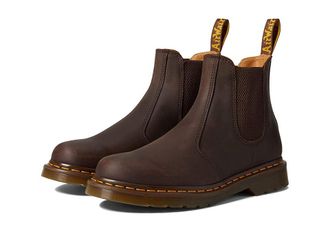 Dr. Martens 2976 Yellow Stitch Smooth Leather Chelsea Boots Shoes Dark Brown Crazy Horse : UK 6 (US Mens 7 - US Womens 8) Medium