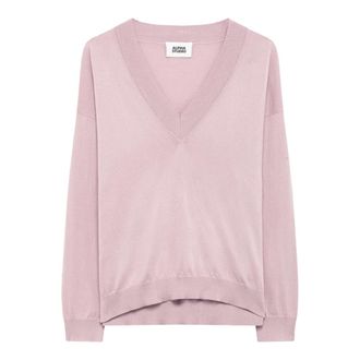 Alpha Studio Sweatshirts, female, Pink, Size: XS Ad-6003A2015 V-neck Sweatshirt