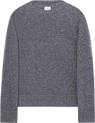 Courrèges layered logo-embroidered sweater - unisex - Wool - M - Grey