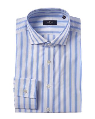 Richard James Regular Collar Bold Stripe Poplin Dress Shirt