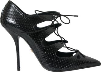 Dolce & Gabbana Zwarte Python Leren Mary Jane Pumps Schoenen