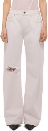 Helmut Lang Ripped Bootcut Jeans in Matte White - Stc at Nordstrom, Size 24
