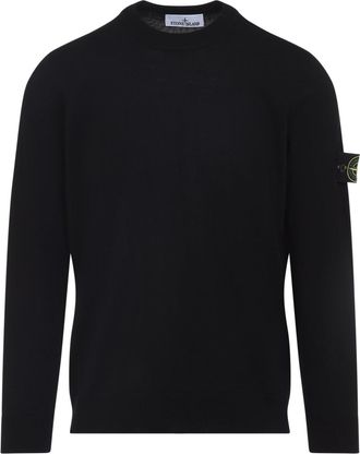 Stone Island Black Virgin Wool Sweater-Uomo