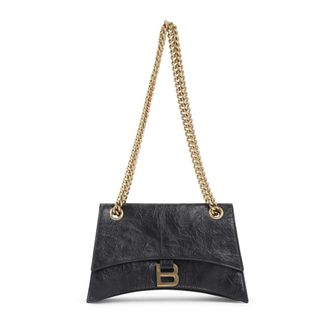 Balenciaga Tassen, Dames, Zwart, ONE Size, Leer, Zwarte Crush Chain Tas