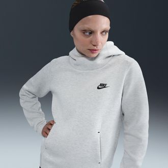 Nike Womens Nike Sportswear Tech Fleece Hoodie in Grey | HV2447-013