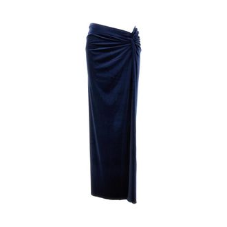 Andamane Falda Maxi con Nudo Delantero - Skirts - Mujer - Azul - S