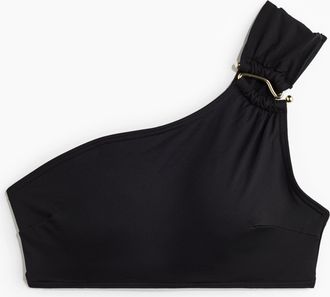 H&M Wattiertes One-Shoulder-Bikinitop - Schwarz