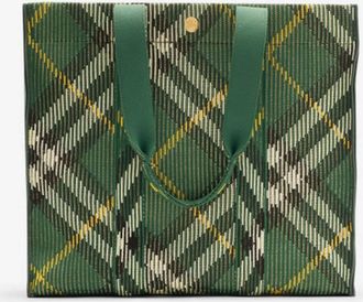 Burberry Medium Check Knitted Tote