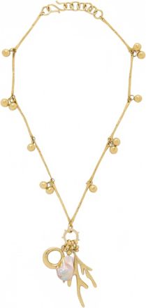 Ulla Johnson Womens Petrina Mix Motif Coral Necklace In Brass