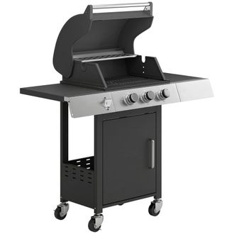 OUTSUNNY Barbacoa de gas 109x50x109 cm negro