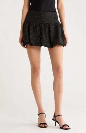 ASTR the Label Alea Floral Bubble Hem Miniskirt in Black at Nordstrom Rack, Size X-Small
