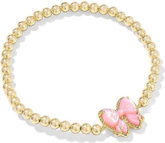 Kendra Scott Haley Bow Stretch Womens Bracelet Womens Bracelet Gold Blush Mother Of Pearl
