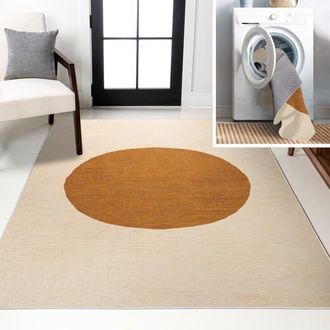 Jonathan Y Designs Cirkel Minimalist Geometric Dot Machine-Washable Area Rug in Cream/terracotta at Nordstrom, Size 3Ft 0In X 5Ft 0In