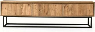 Dmora Mobile porta tv Ignazia, Credenza da soggiorno, Armadio basso per tv, Base parete attrezzata, 180x40h50 cm, Quercia e Nero - Dmora