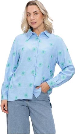 Ydence Ydence, Dames, Blouses & Shirts, Blauw, Maat: S Katoen