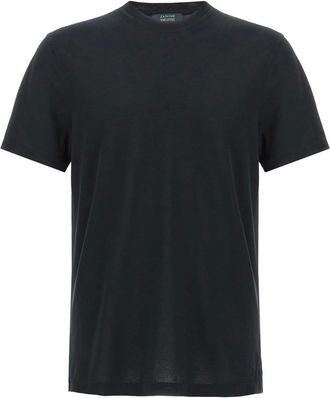 Zanone Heren, Tops, Zwart, Maat: L Katoen