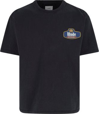 Rhude Black Graphic Print Cotton T-Shirt