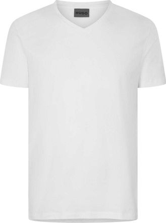HUGO BOSS Hugo Heren effen V-hals T-shirt (Wit)